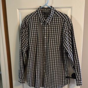 Blue and White Casual Gingham Button Down Shirt